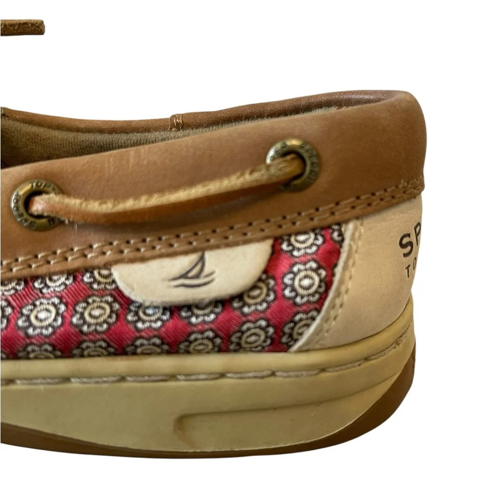 Women’s Sperry Top Sider Boat Shoe‎ 7.5 Leather Upper Floral Medallion Print